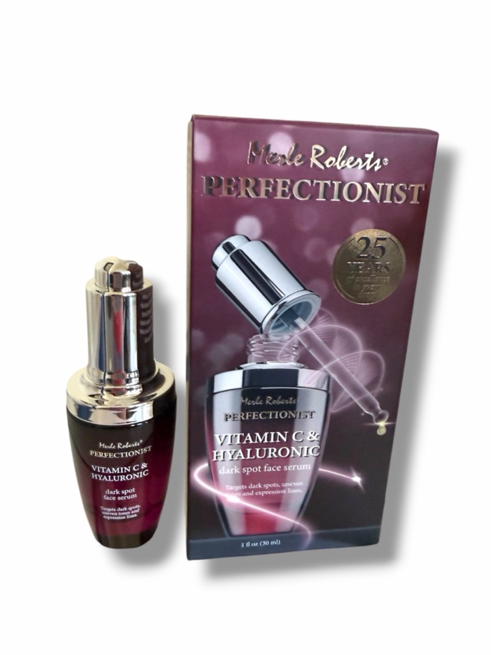 Merle Roberts Perfectionist Vitamin C & Hyaluronic Dark Spot Face Serum NIB